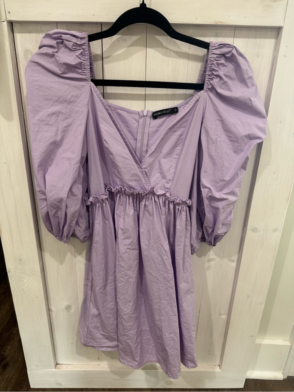 Lilac Puff Sleeve Mini Dress